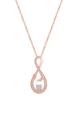 Rose Gold Color Yaathi Double Infinity Pendant Necklace, Pendants Online 