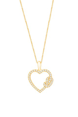 Yellow Gold Color Knotted Heart Pendant Necklace