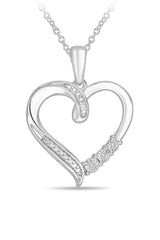 White Gold Color Ladies Heart Pendant Necklace