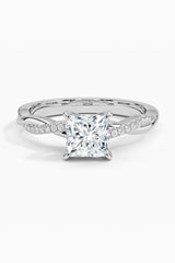 Princess Cut Moissanite Twisted Ring