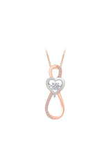 Two Tone Infinity Heart Pendant Necklace