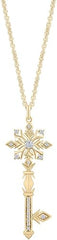 Yellow Gold Color Moissanite Snowflake Key Pendant Necklace