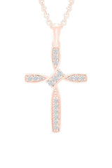 Rose Gold Color Yaathi Bypass Cross Pendant Necklace,  Jewellery