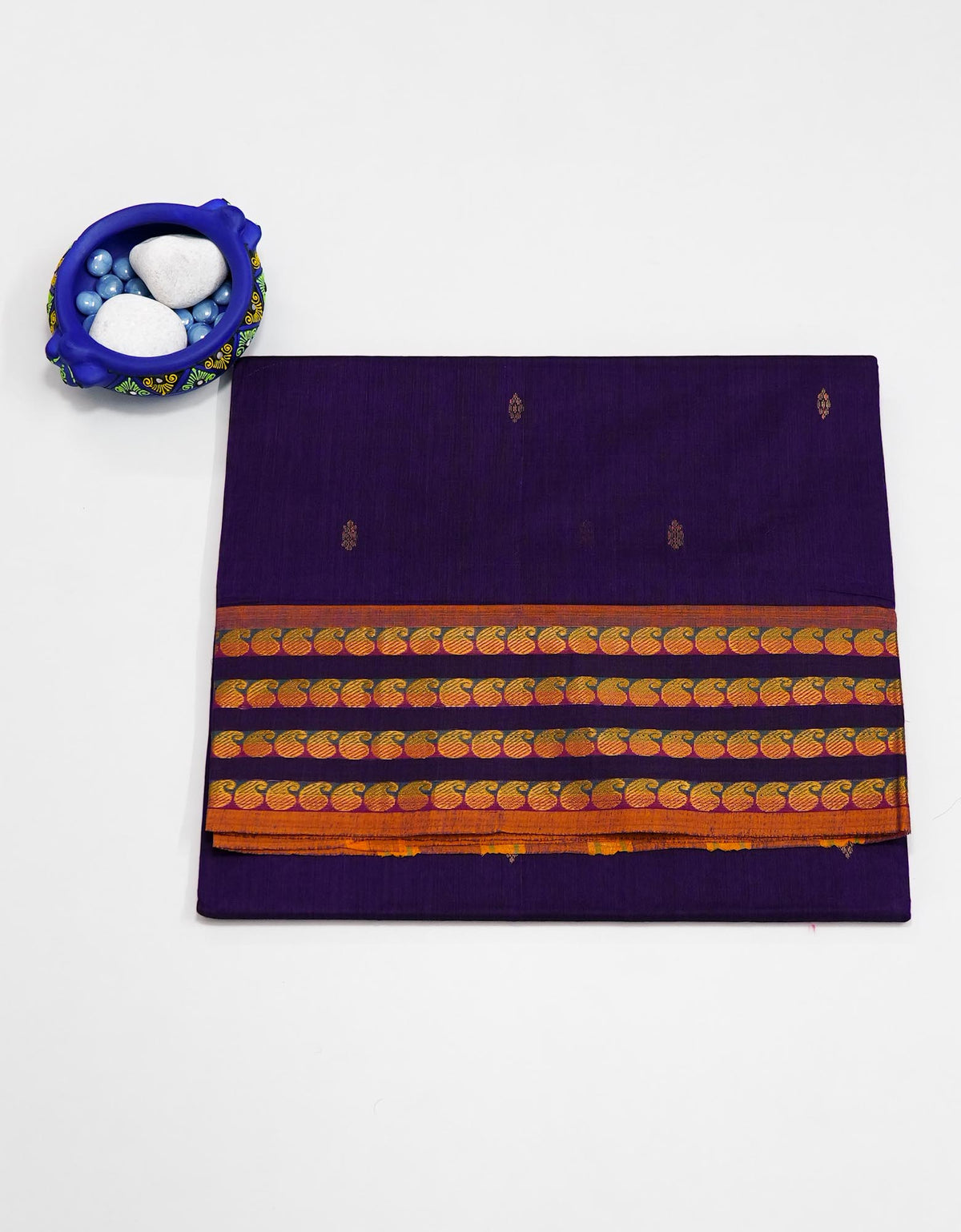 Dark Indigo Venkatagiri Cotton Saree