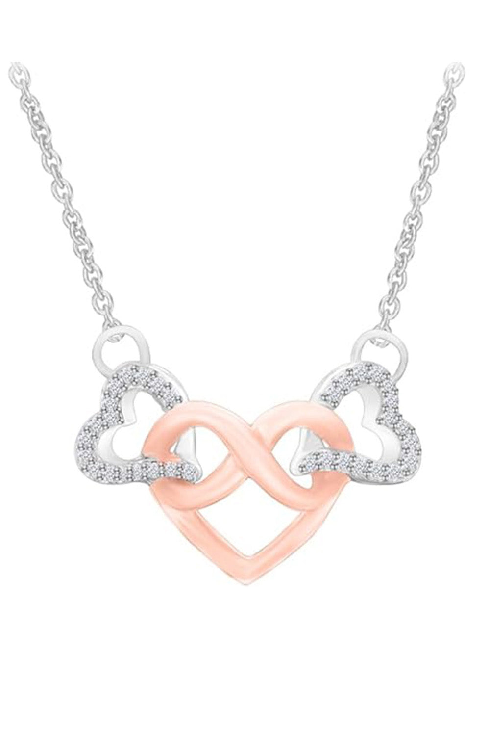 Infinity Heart Interlocking Pendant Necklace