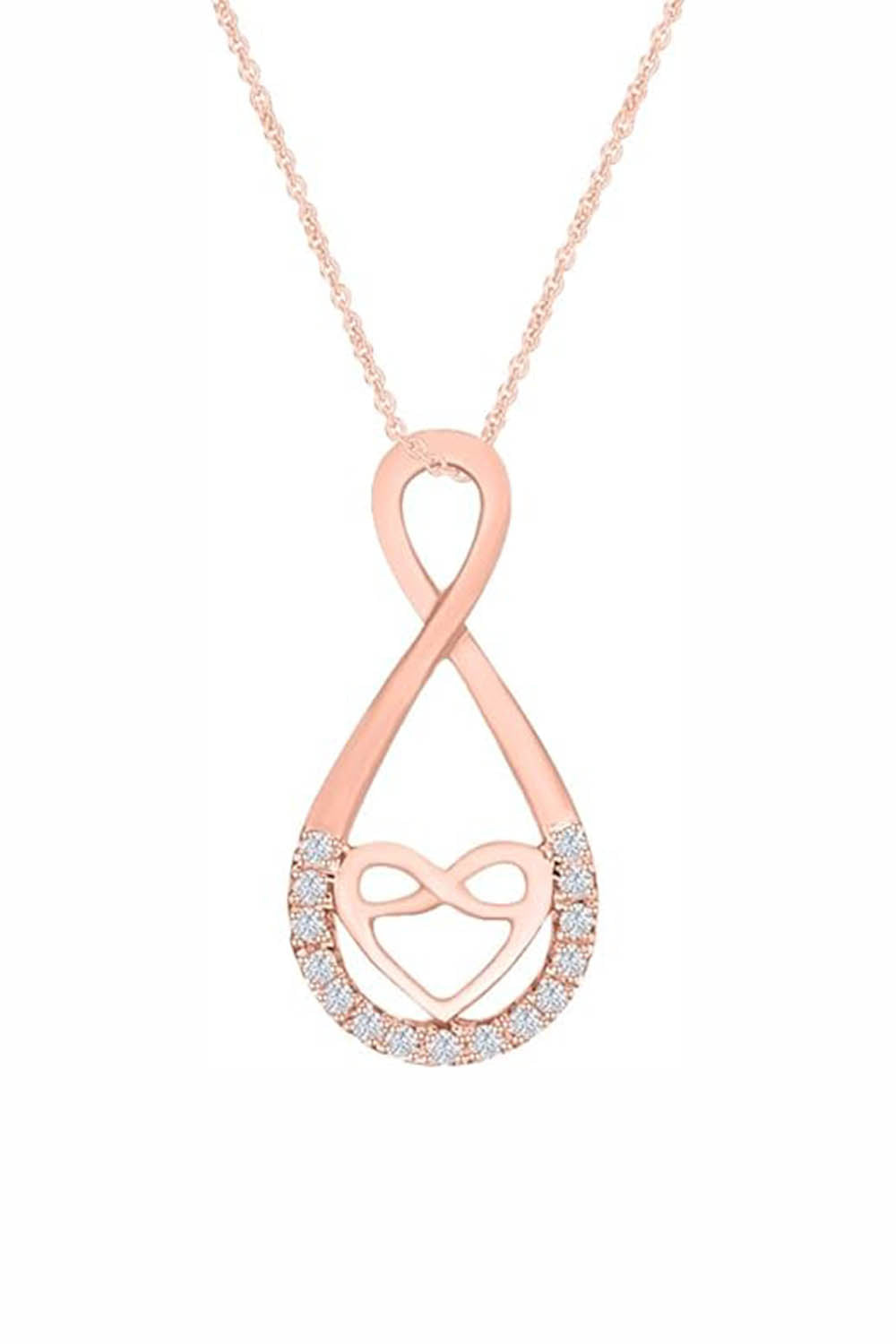 Rose Gold Color Yaathi Infinity with Heart Pendant Necklace 