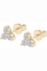Yellow Gold Color Trinity Stud Earrings Online, Ear Studs for Women