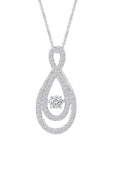White Gold Color Yaathi Moissanite Infinity Pendant Necklace, Jewellery