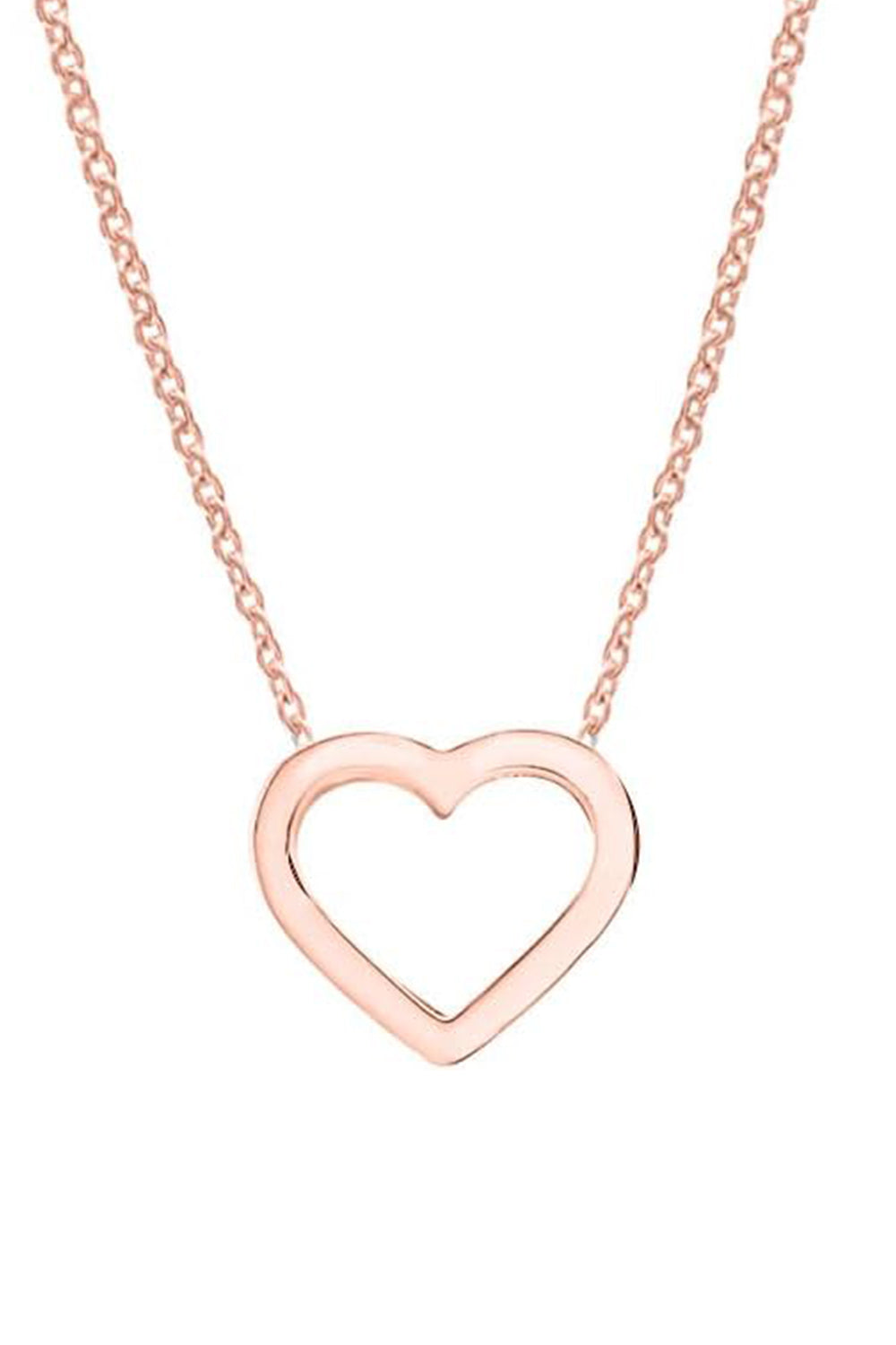 Rose Gold Color Open Heart Pendant Necklace