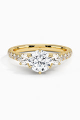 Channel Set Three-Stone Engagement Ring