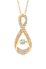 Yellow Gold Color Trendy Moissanite Diamond Infinity Pendant Necklace