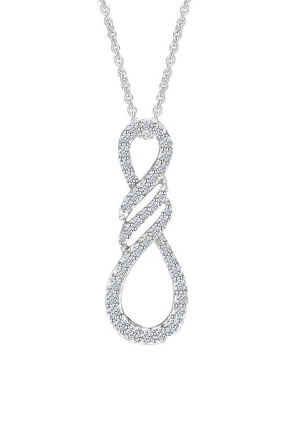 White Gold Color Infinity Flame Pendant 