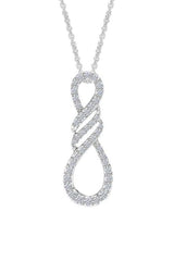 White Gold Color Infinity Flame Pendant 