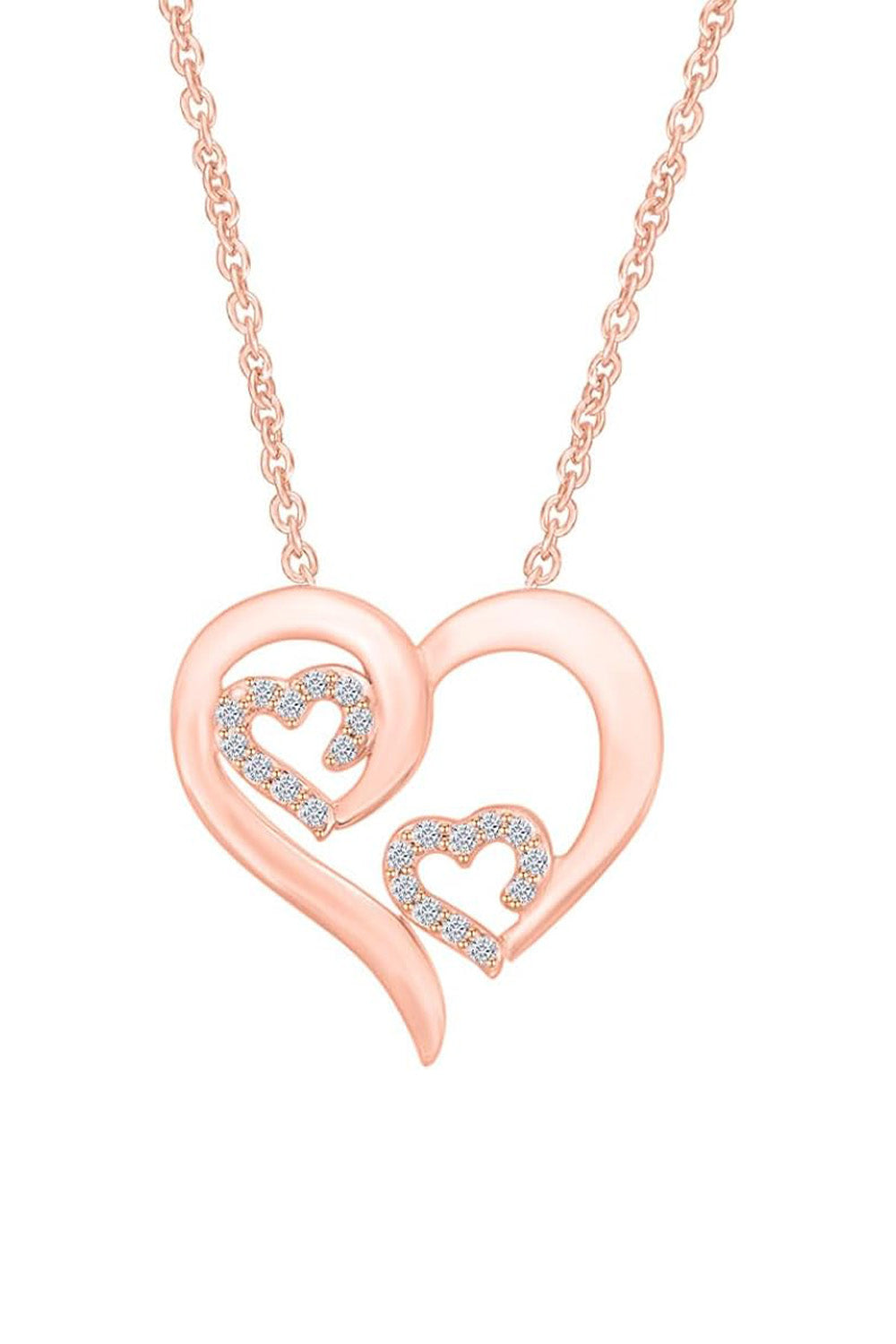 Rose Gold Color Triple Heart Pendant Necklace, Buy Pendant Online 