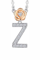 Z Letter Flower Pendant Necklace