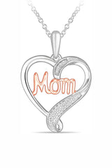 Yaathi 1/5 Carat Moissanite Mom Heart Pendant Necklace in 18k Tone Tone Gold Over Sterling Silver Jewellery.