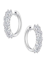 White Gold Color Hoop Earrings Online, Huggie Earrings for Women