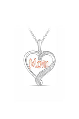 Solid Mom Heart Pendant Necklace