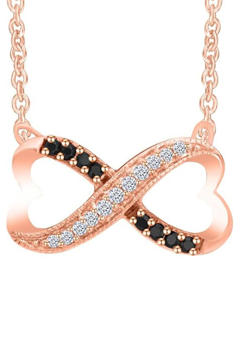 Rose Gold Color Infinity Heart Pendant Necklace