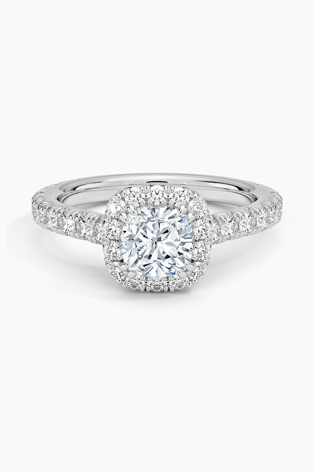 Cushion Cut Moissanite Halo Ring