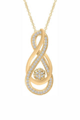Yellow Gold Color Yaathi Intertwining Infinity Pendant Necklace
