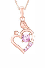 Yaathi Simulated Tourmaline Child with Mom Heart Pendant Necklace in 18k Gold Over Sterling Silver Jewellery For Women.