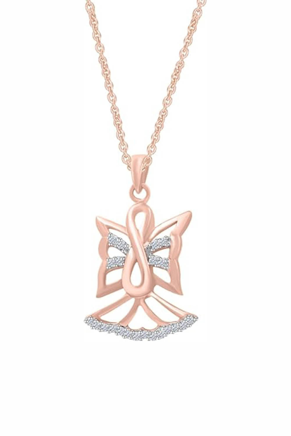 Rose Gold Color Yaathi Infinity Angel Outline Pendant Necklace