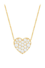 Yellow Gold Color Latest Round Cut Moissanite Pendant Necklace 