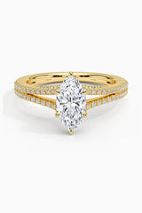 Marquise Moissanite Band Ring