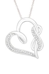 White Gold Color Infinity and Swirl Heart Pendant