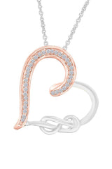 White Gold Color Infinity Knot Heart Pendant Necklace