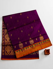 Rich Purple Color Venkatagiri Cotton Saree
