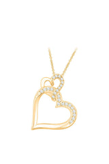 Interlinked Double Heart Pendant Necklace