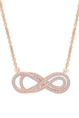 Rose Gold Color Double Infinity Pendant Necklace 