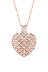 Rose Gold Color Love Heart Shape Pendant Necklace