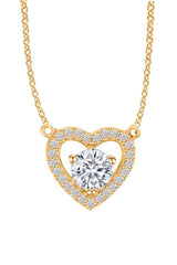 Yellow Gold Color Superior Love Heart Pendant Necklace