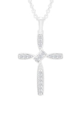 White Gold Color Yaathi Bypass Cross Pendant Necklace,  Jewellery