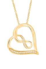 Yellow Gold Color Infinity Heart Necklace