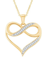 Yellow Gold Color Heart with Infinity Pendant Necklace, Infinity Necklace