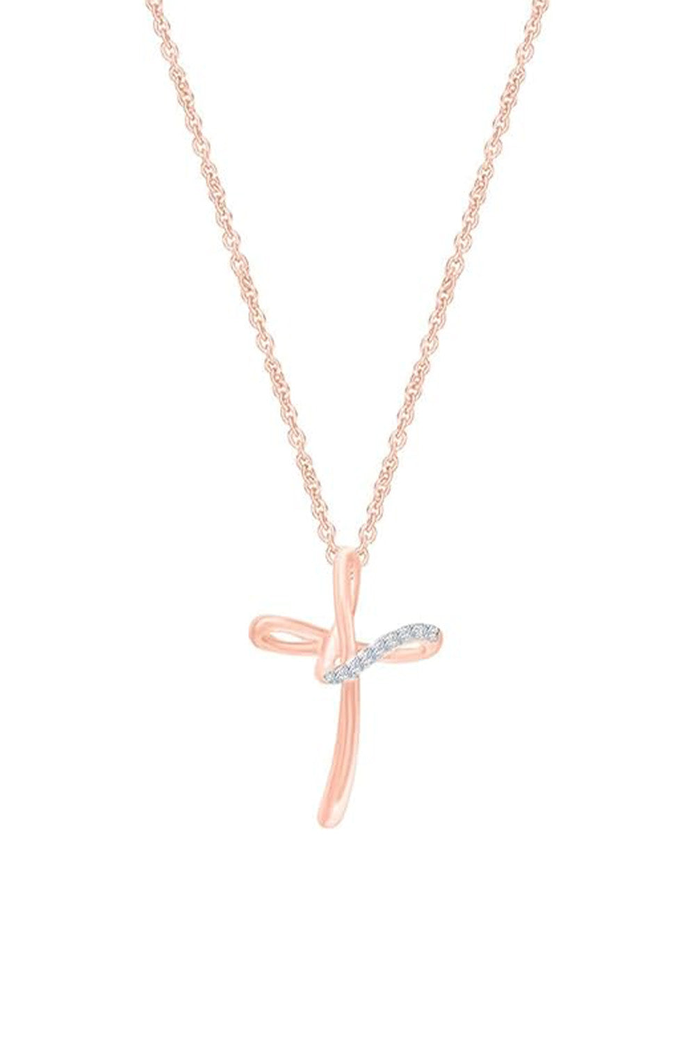 Rose Gold Color Yaathi Loop Cross Pendant Necklace, Trending Necklaces