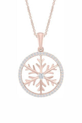 Rose Gold Color Branch Snowflake Pendant Necklace, Fashion Jewellery