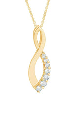 Yellow Gold Color Diamond Infinity Pendant Necklace