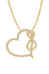 Yellow Gold Color Love Heart Infinity Pendant Necklace