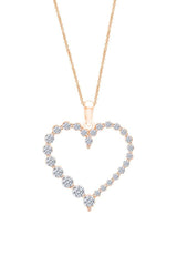 Rose Gold Color Round Moissanite Heart Pendant Necklace
