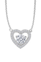 White Gold Color Superior Love Heart Pendant Necklace