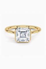 Asscher Bezel Moissanite Ring