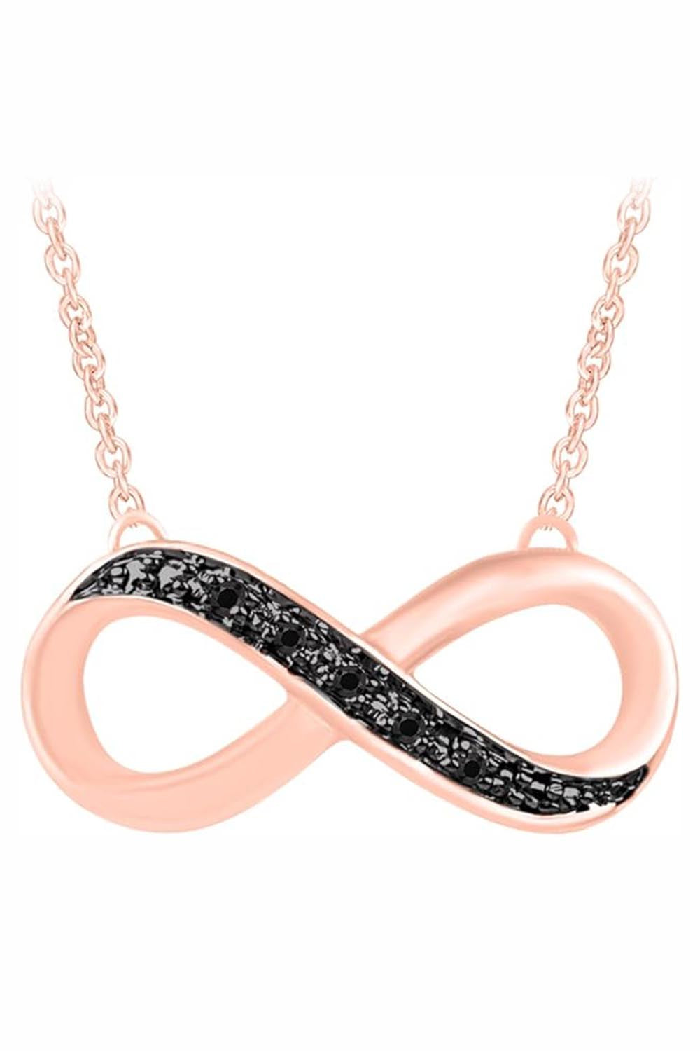 Rose Gold Color Yaathi Black Infinity Necklace, Pendant for Women 