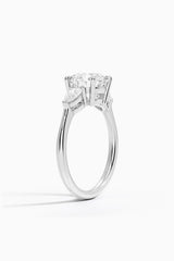 Moissanite Round Cut Three Stone Ring