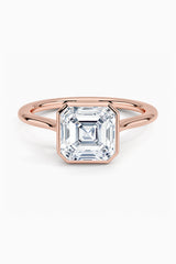 Asscher Bezel Moissanite Ring