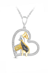 Giraffe Love Heart Pendant Necklace